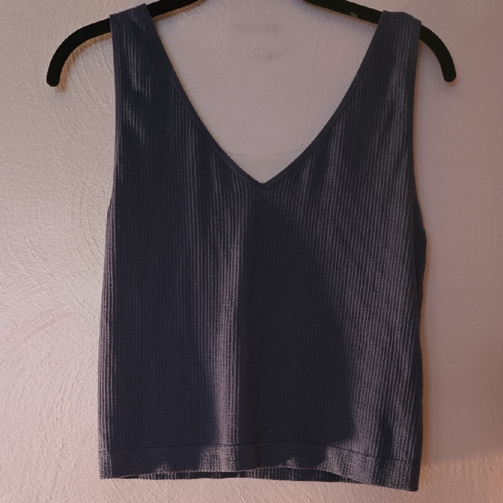 Old Navy Women's Ribbed V-Neck Tank Top - Dark Gray